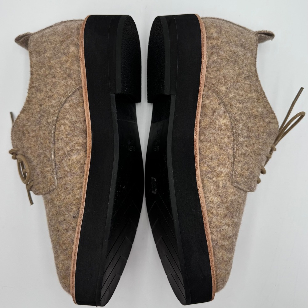 Eileen Fisher Nims Felt Platform Oxford Shoes Minimalist Womens 9.5 Barley Tan - Picture 4 of 14